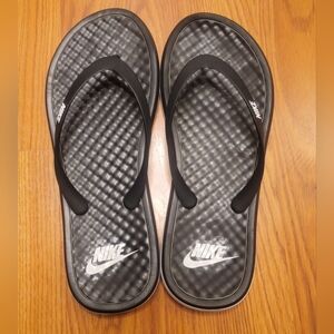 Nike Unisex On Deck Flip Flop Slides Sandals Womens 10 Mens 9 Black/White Sporty